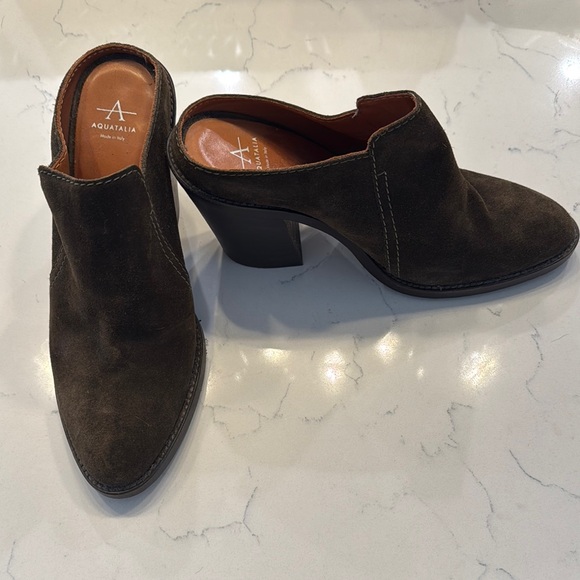 Aquatalia Shoes - Aquatalia Women's Brown Suede Mules